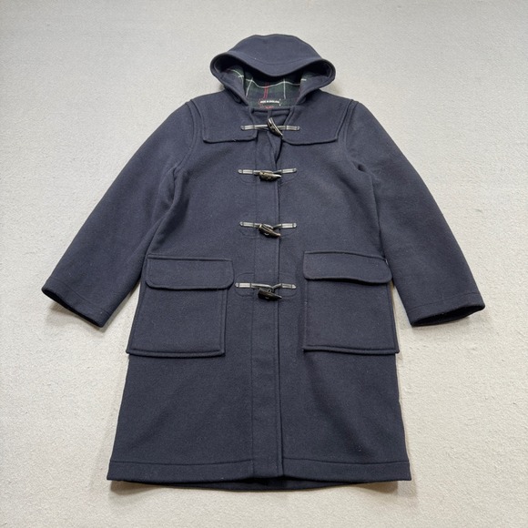 Gloverall Other - Gloverall Duffle Coat Mens S Navy Blue Wool Plaid Lined Toggle Hooded England